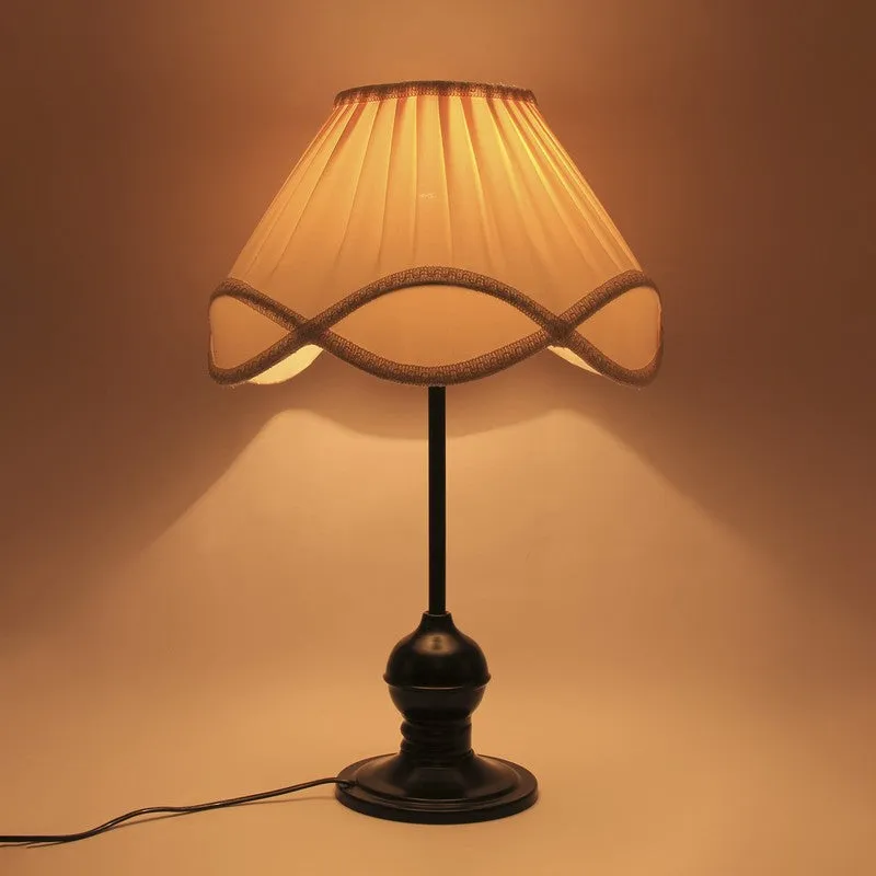 Flamestrae Cotton Table Lamp With Iron Base - Ivory media 3