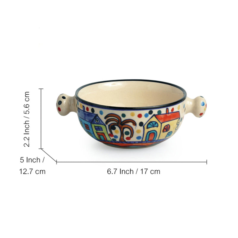 Coastal Cottage Handpainted Ceramic Dinner Set (260 ML) - 10 Piece Set media 7