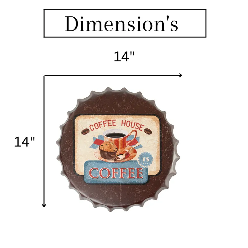 Cooffee House Bottle Cap Metal Wall Accent media 5