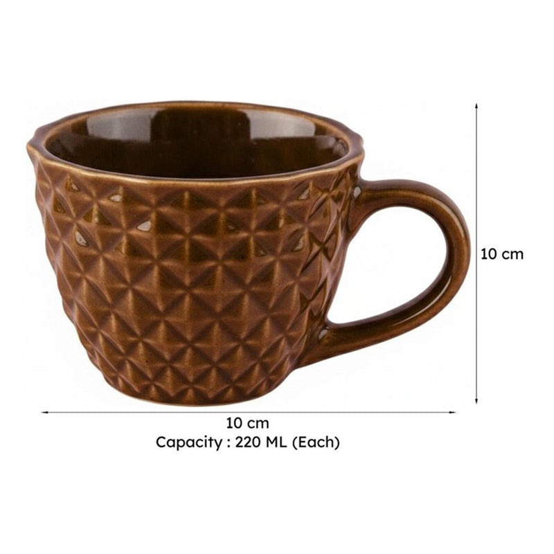 Rossana Ceramic Tea Cup (220 mL Each) -  Set of Three media 5