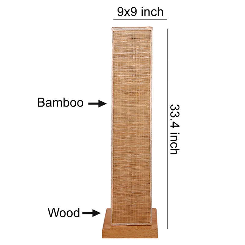 Ruya Wooden Bamboo Tower Floor Lamp - Beige media 5