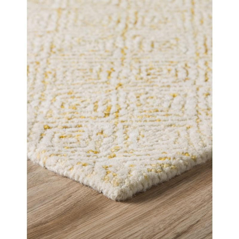 Timeless Textures Hand Tufted Wool Rug - Mustard & White media 5