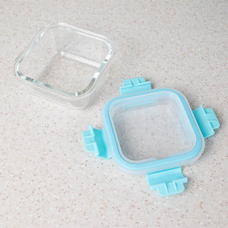 Flavour Tight Square Lunch Box - Transparent & Blue media 6