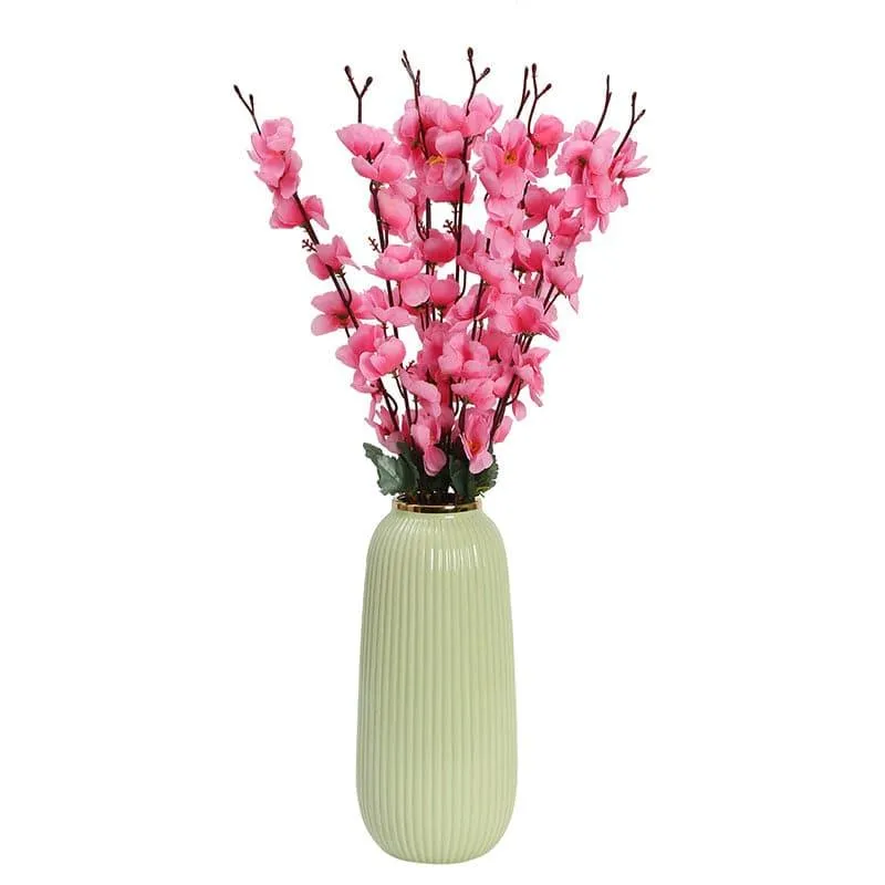 Faux Peach Cherry Blossom Floral Bunch (Pink) - Set Of Two media 3