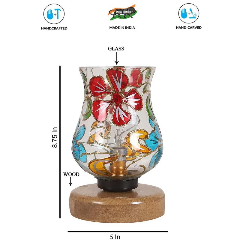 Crestaro Mosaic Glass Table Lamp With Wooden Base - Multicolor media 8