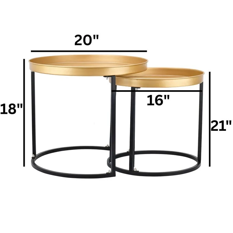 Noira Edge Center Table (Gold & Black) - Set Of Two media 9