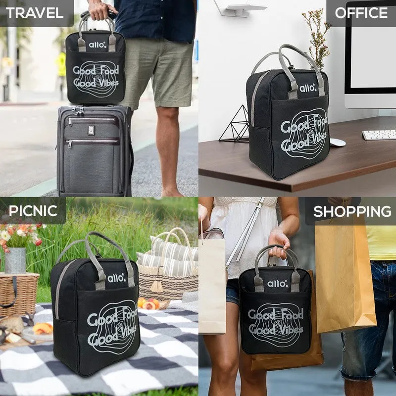 Good Food Polyester Lunch Bag - Black & Grey media 6