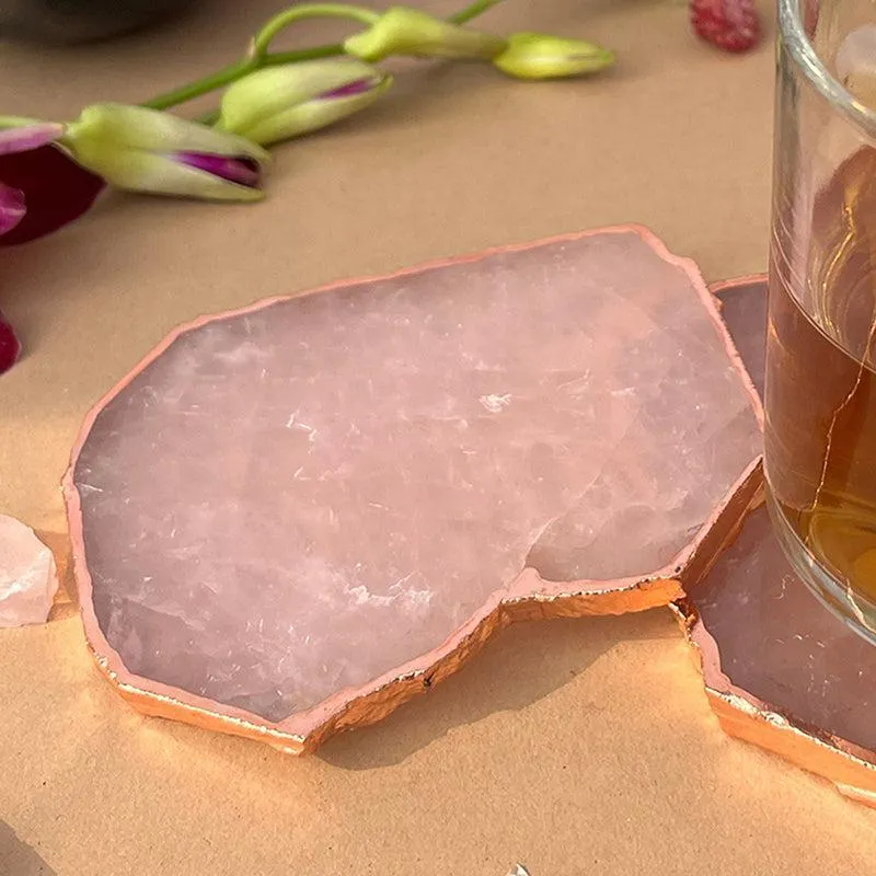 Ros Harmony Rose Quartz Coaster - Set Of Two media 3