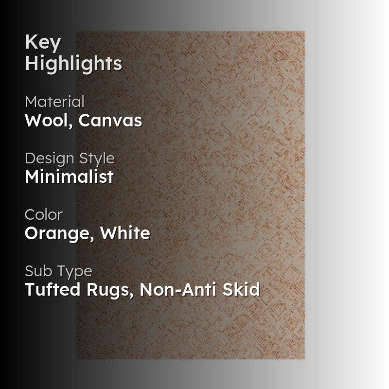 Timeless Textures Hand Tufted Wool Rug - Orange & White media 2