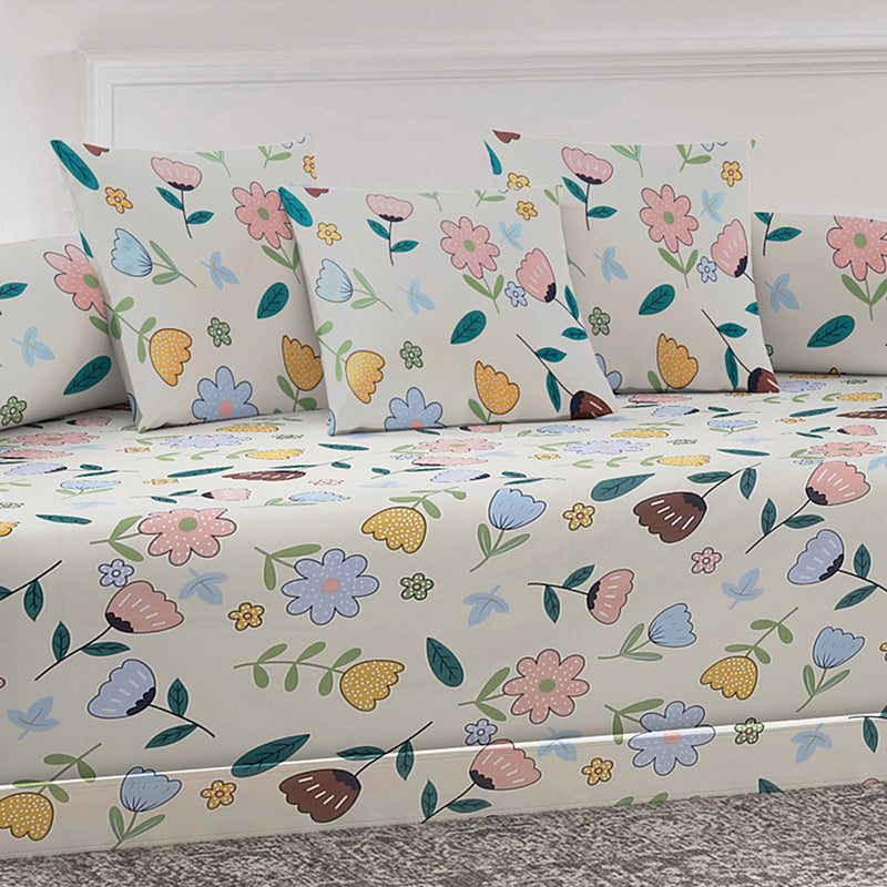 Soft Blooms Diwan Set - Six Piece Set media 3