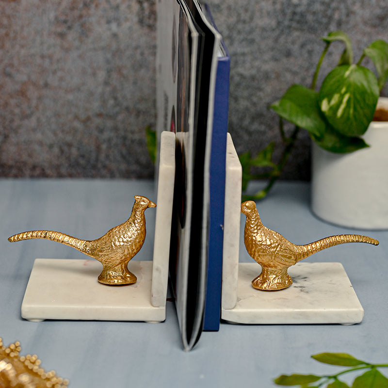 Heva Marble Bird Bookend media 3