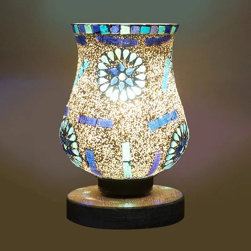 Brillora Mosaic Glass Table Lamp With Wooden Base - Multicolor media 7
