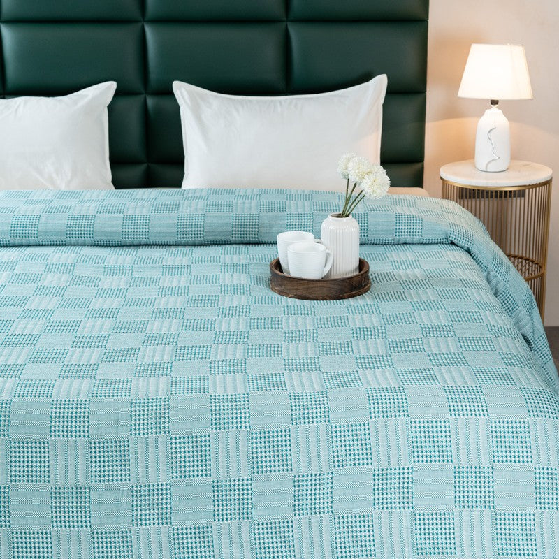 GridForm Cotton Bedsheet (Green) - 300 TC media 3