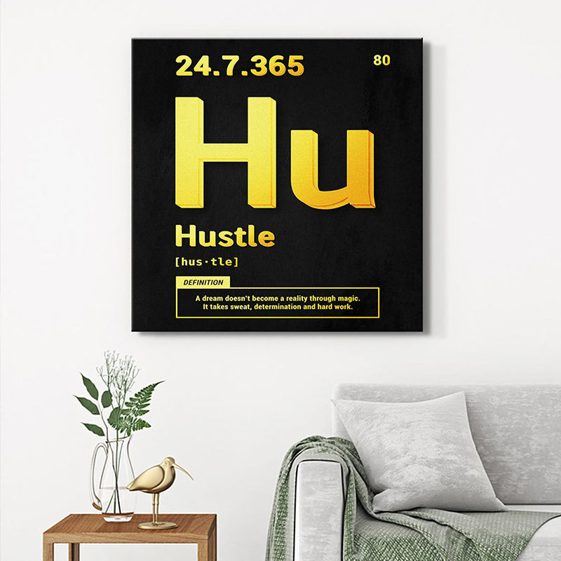 Hustle Typography Wall Painting