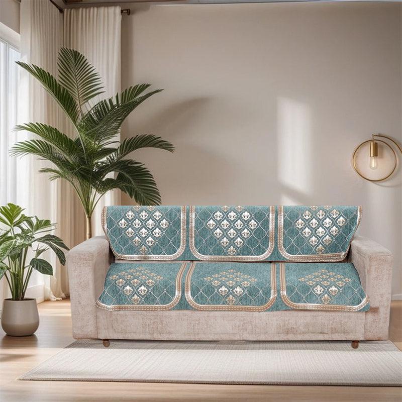Nidha Sofa Cover (Turquoise) media 3