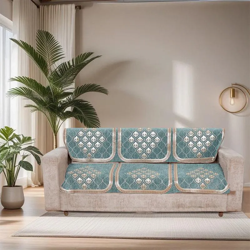 Nidha Sofa Cover (Turquoise) media 3