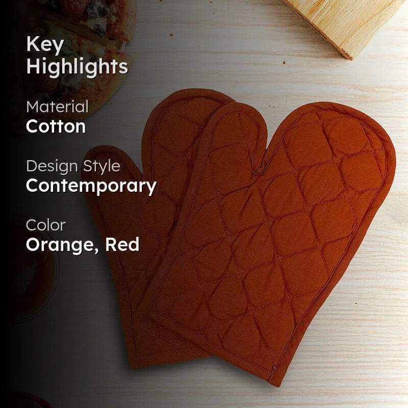 Swayam Garde Kitchen Gloves (Orange) - Set Of Two media 2