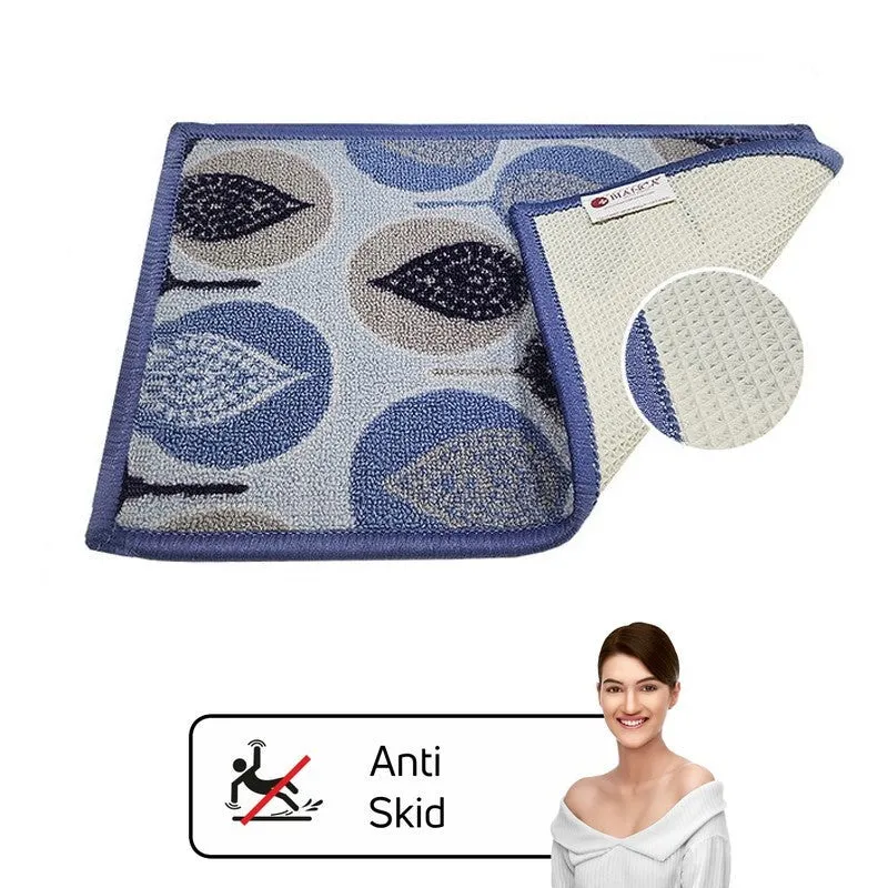 Faro Floral Nylon Door Mats - Grey,Blue media 7