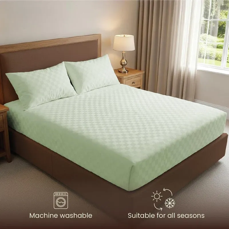 Urban Space Pastel Bliss Cotton Bedsheet (Mint) - 300 TC media 6