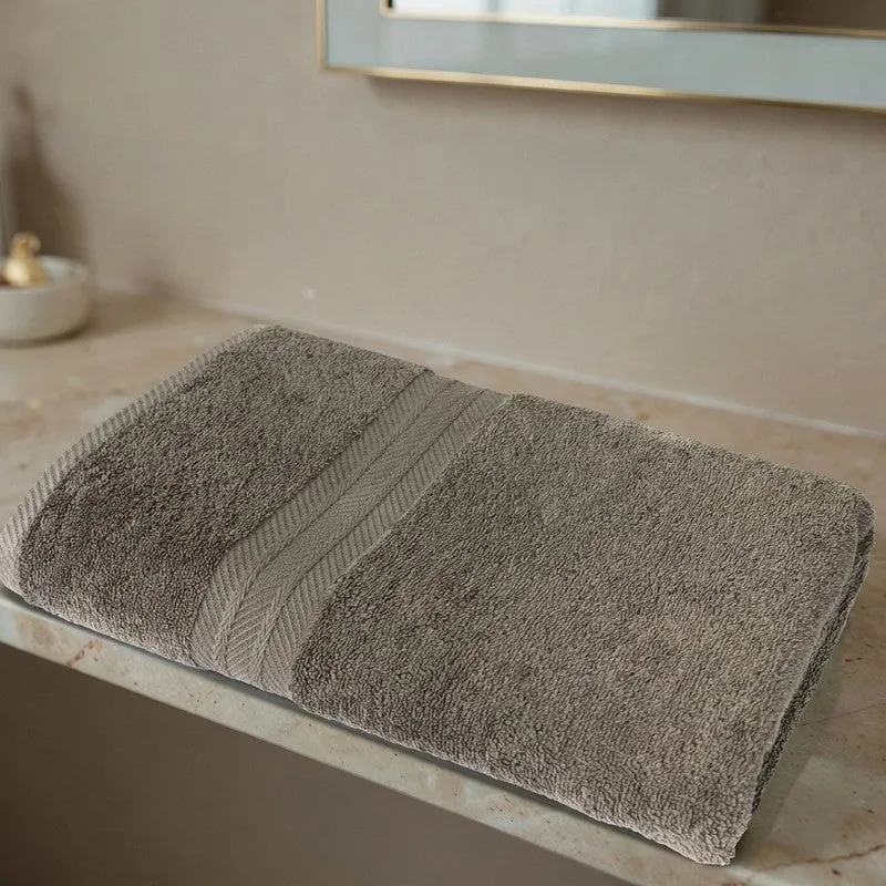 PlushAura Cotton Bath Towel (Brown) media 3