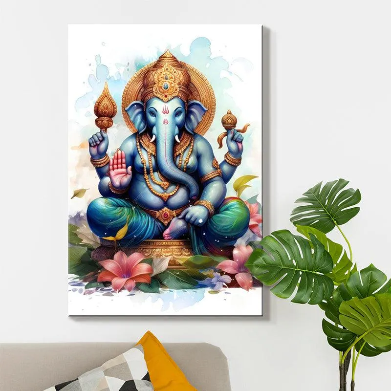 Mystic Ganesha Poly Canvas Wall Painting media 7