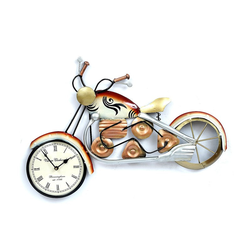 Artistic Bike Dial Showpiece Accent Metal Wall Clock media 3