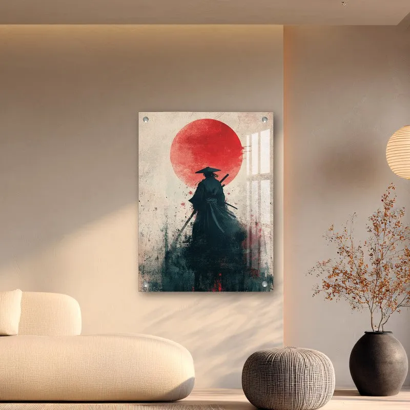 Crimson Moon Samurai Acrylic Wall Art media 5