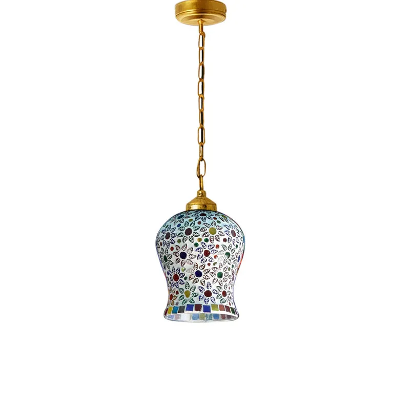 Mosaic Stars Metal & Glass Ceiling Lamp media 4