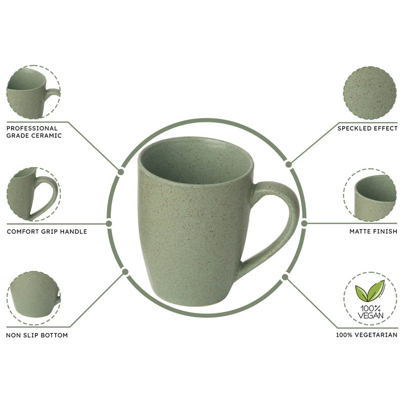 Sip & Style Ceramic Coffee Mug (Green) - 300 mL media 4