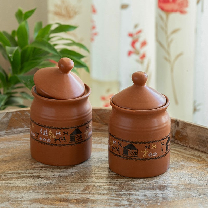 Liora Haven Ceramic Jar (250 mL) - Set Of Two - 250 ML