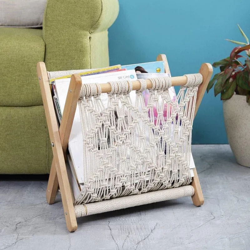 Efa Macrame Magazine Holder media 1