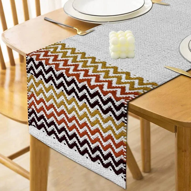 Metro Peaks Chevron Cotton Table Runner media 3