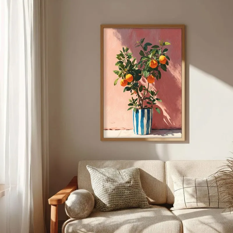 Orange Serenade Canvas Wall Painting - Brown Frame media 6