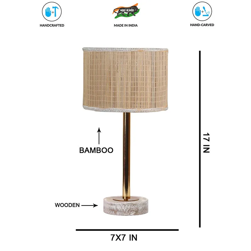 Bambou Rodin Wooden Table Lamp - Beige,Gold,White media 7