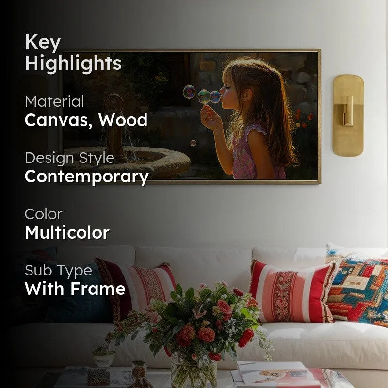 Childlike Canvas Wall Painting With Frame media 2