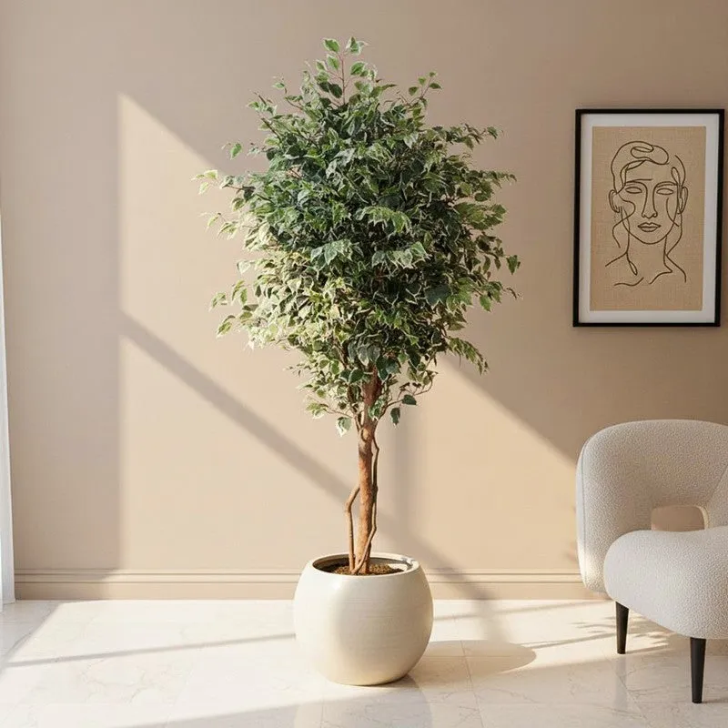 Urban Jungle Artifcial Plant With Black Plastic Pot - 7.4 ft media 1
