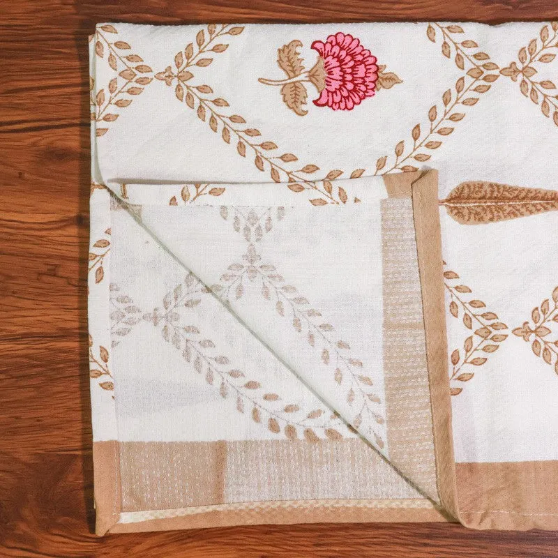 Desert Bloom Cotton Hand Towel (Mustard) - Set Of Two media 6