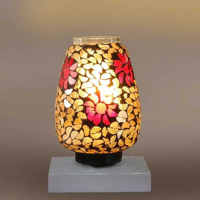 Glazelle Mosaic Glass Table Lamp With Wooden Base - Multicolor media 7