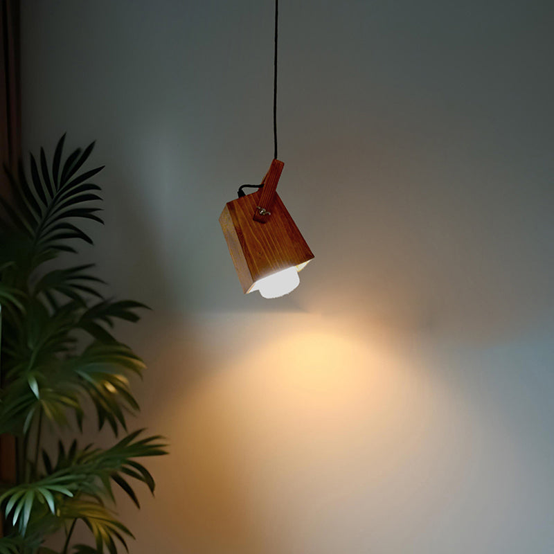 Lueur Carved Wooden Ceiling Lamp - Brown