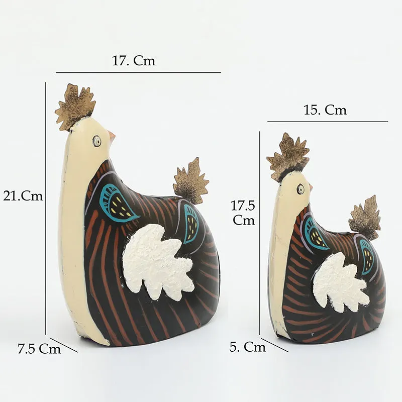Pouleto Ceramic & Metal Showpiece - Set Of Two media 5