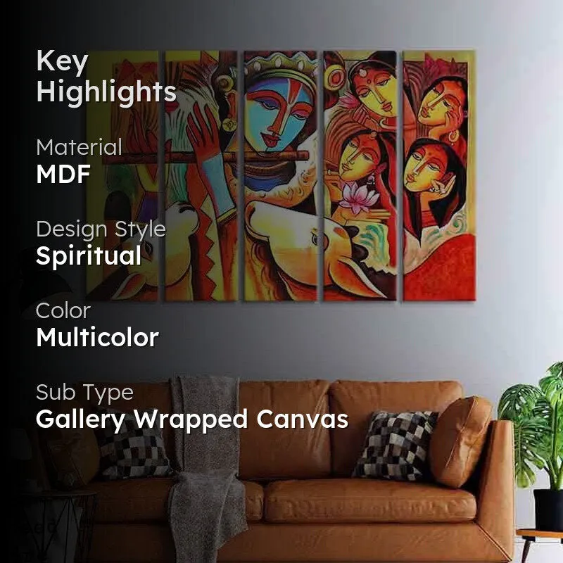 Krishna Murari Wall Art - Five Piece Set media 2