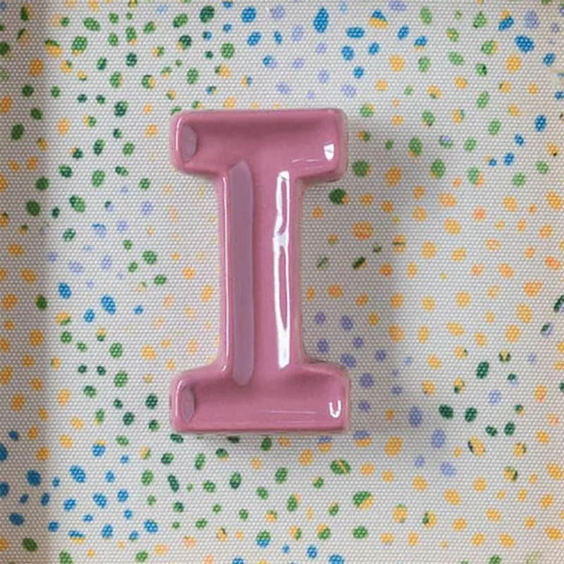 (I) Mini Mottled Mono Ceramic & Wooden Wall Accent - Pink media 4