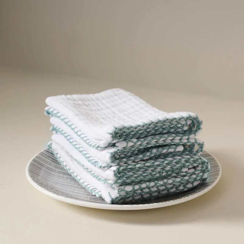 Luxe Waffle Face Towel (Blue) - Set of Four media 1