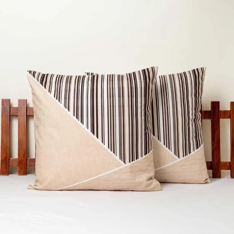 Colourblocked Printed Cushion Cover - Set Of Two media 1
