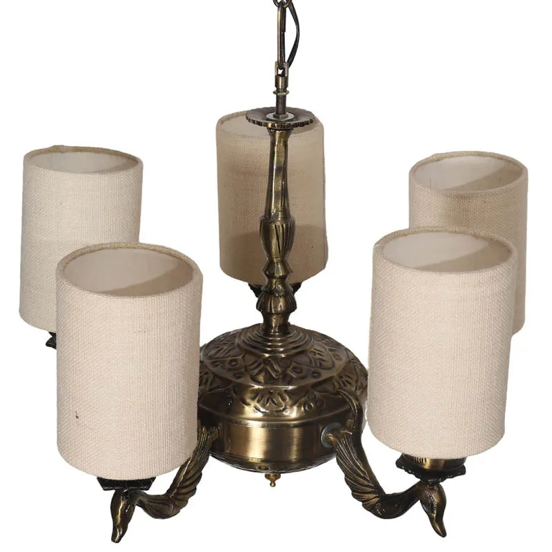 Yaguna Cylindrical Golden Antique Ceiling Lamp media 4