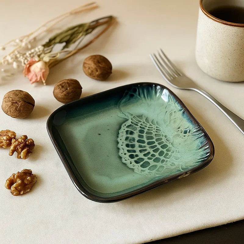 Planar Ceramic Platter - Grey - Green media 3