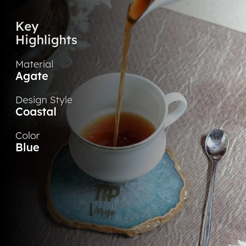 Virgo Agate Coaster - Turquoise media 2