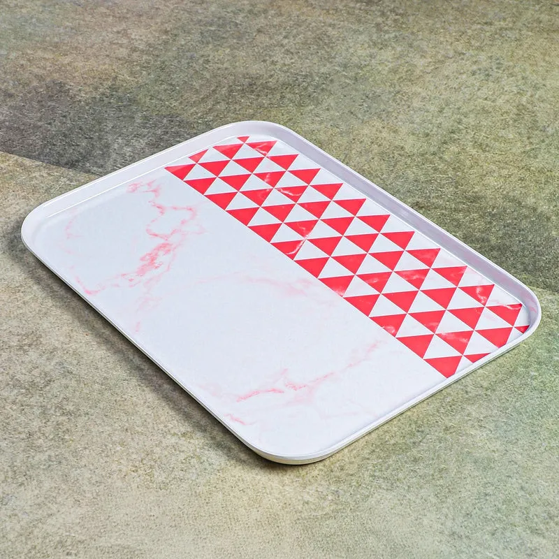 Mivano Melamine Serving Tray - Beige & Red media 5
