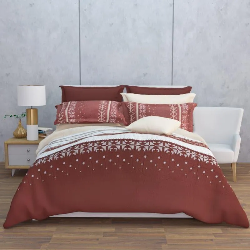 Mazaya Stripe Cotton Bedsheet (Brown) - 210 TC media 4