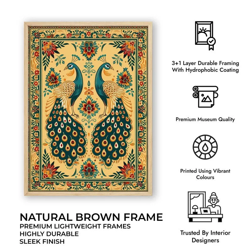 Mayura Folk Art Canvas Wall Painting With Brown Frame media 10